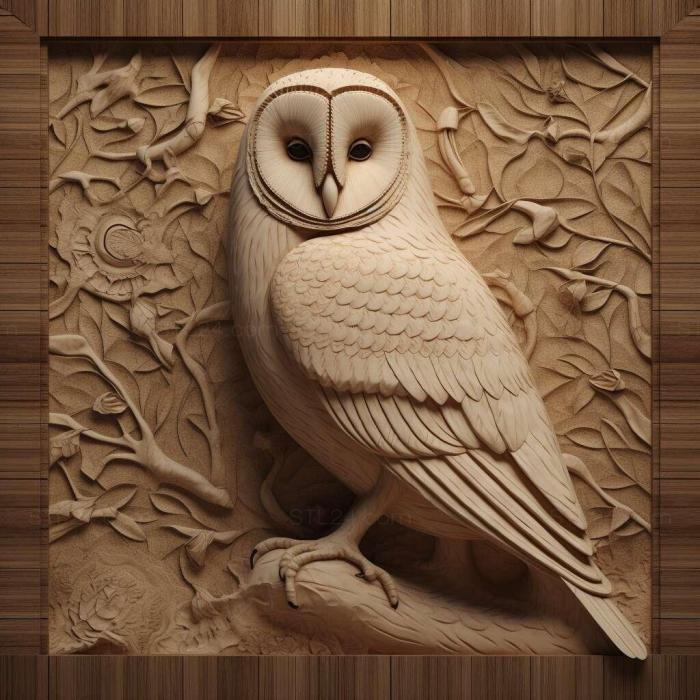 Nature and animals (st barn owl 2, NATURE_6302) 3D models for cnc